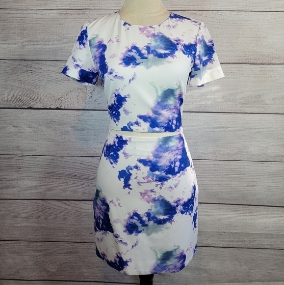 BEC & Bridge Saint Cloud Tie Dye Print Cut Out Waist Mini Dress Size 4 - Picture 2 of 9